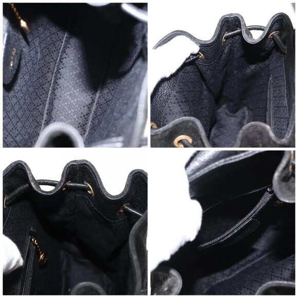 GUCCI Bamboo Backpack Suede Leather Black Auth - Picture 13 of 15